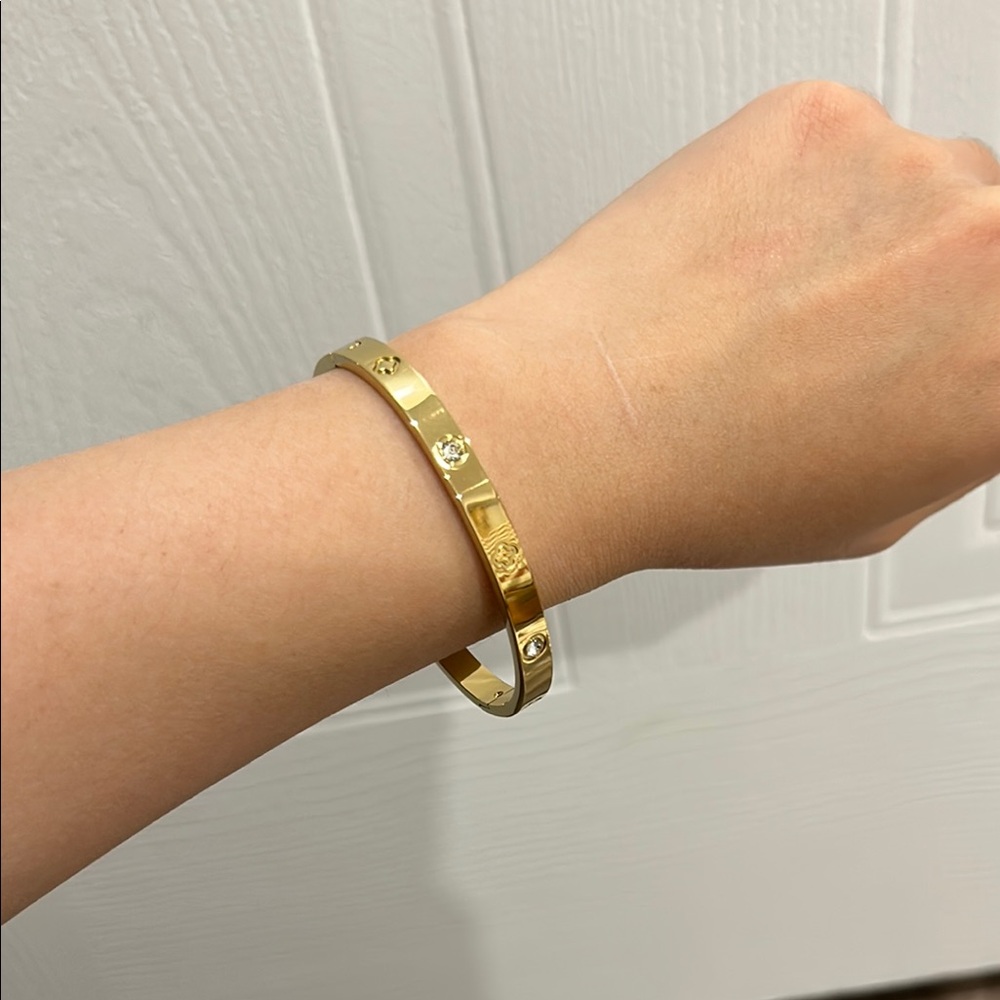 Gold Bracelet with Silver Accents